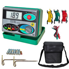 Professional Digital Earth Ground Tester Kit - 2000Ω Resistance & 30V AC Voltage