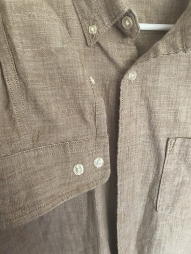 Sonoma Camisa Hombre Grande Suave, Algodón, Marrón Claro Otoño, Manga Larga Abotonada - Imagen 5 de 7