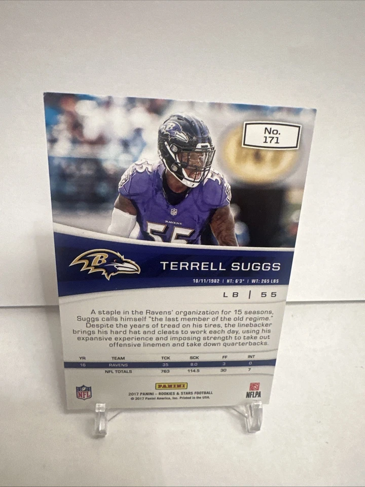 2017 Panini Rookies & Stars - Terrell Suggs #171 Longevity /70 - Image 2 of 2