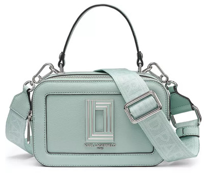 NWT Women KARL LAGERFELD Simone mint green camera crossbody bag