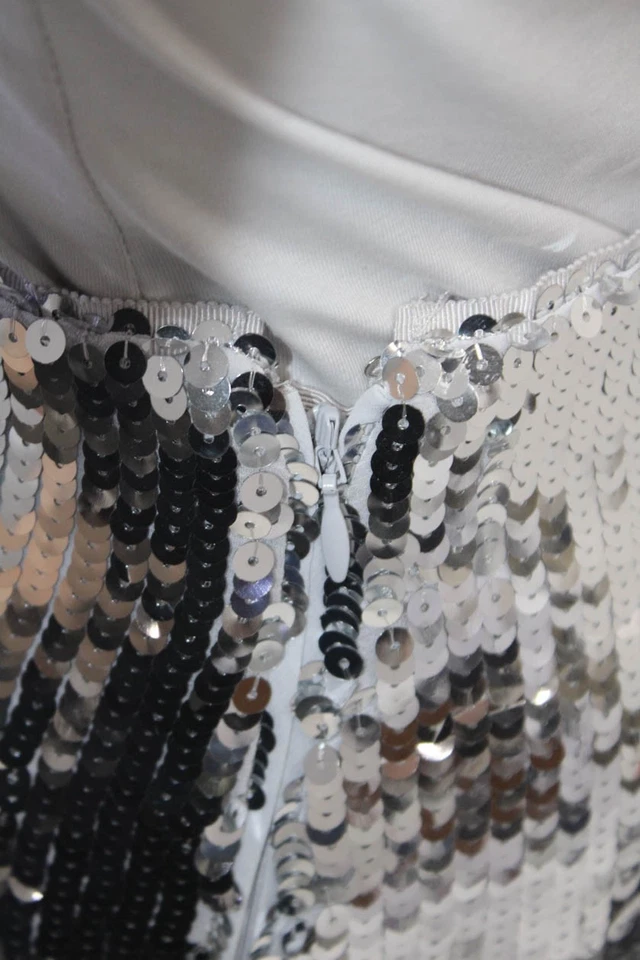 Saia J Crew feminina texturizada com zíper sequenciado fenda longa tom prata tamanho 06 - Imagem 3 de 4