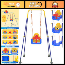 3-in-1 Toddler Swing Set - Indoor/Outdoor Baby Swing with Safety Belt, Easy Asse