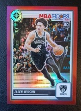 2023-24 NBA Hoops Premium Stock Red Prizm /275 Jalen Wilson #215 Nets RC