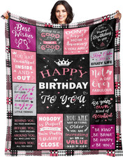Birthday Gifts for Women - Happy Birthday Decorations Blanket - Gifts for Women