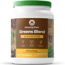 Organic Greens Blend Chocolate Drink Concentrate 100 Servings for Gut Health
