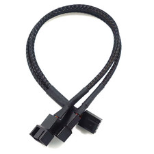 New 4 Pin Pwm Fan Cable 1 to 4/3/2/1 Ways Splitter Black Sleeved 27Cm Extension