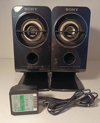 Paar Sony SRS-A212 BLK 2.0 Kanal Aktiv Lautsprechersystem Schwarz Retro Computer