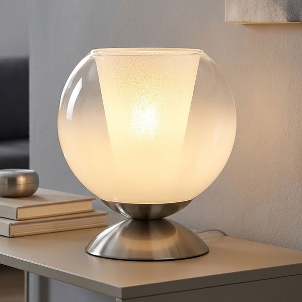 Tischleuchte Tischlampe Wohnzimmerleuchte Leselampe Glas Opal Klar LED H 19 Cm-image