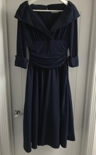 Eliza J Vintage style navy fit and flare dress (Size 12)