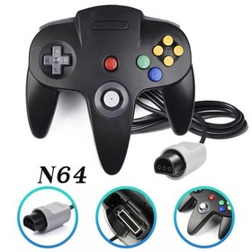Black N64 Wired Classic N64 Controller Gamepad Remote Joystick for N64 System US