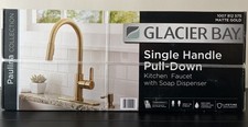 Glacier Bay Paulina Single Handle Pull Down Sprayer Kitchen Faucet Matte Gold