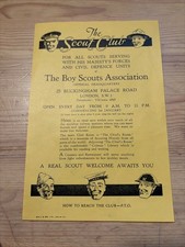 WWII era Boy Scouts Association Leaflet “The Scout Club” for Servicemen 