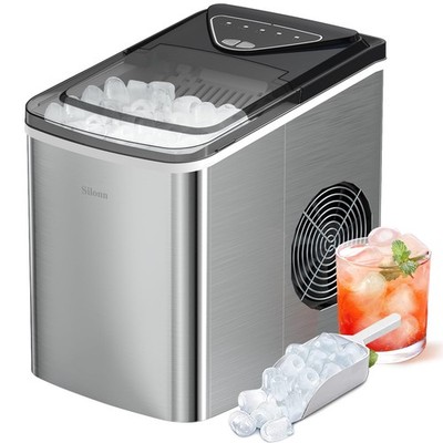 Countertop Ice Maker, 9 Ice Cubes in 6 Mins, 26 Lbs in 24 Hrs, Compact Ice Ma...
