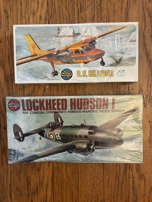Lot of 2 Vintage Model Airplanes B.N. ISLANDER and the LOCKHEED HUDSON I. SEALED