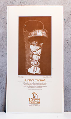 Vintage Edward S. Curtis Poster An Apache Babe 15 x 28 1/4'' Santa Fe New Mexico
