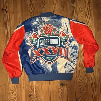 Vintage 1993 Rose Bowl Superbowl Satin Bomber Jacket Locker Line Size Large