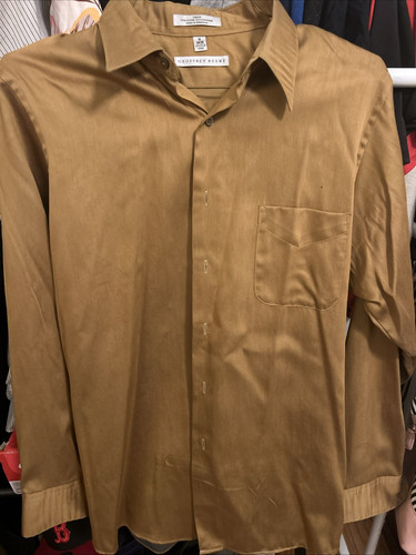 Geoffrey Beene Wrinkle Free Button Bronze Long Sleeve Dress Shirt