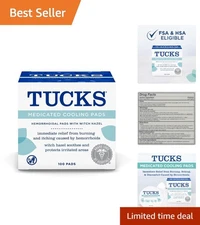 Cooling Witch Hazel Pads for Hemorrhoids - 100 Hypoallergenic and Fast-Acting