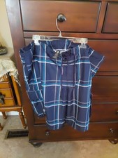Mens Op Ocean Pacific Swim Trunks Size 2 XL Blue And Stripes Back And Side Pockt