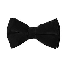 Bow Ties for Men, Pre-Tied Men s Bow Ties, Velvet Bow Ties for Men Solid Black