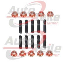 10er Set Stehbolzen 10.9 Kupfermutter M8x1,25 Abgaskrümmer Turbolader