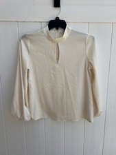 Banana Republic Woman's Blouse Ivory Long Sleeves Small