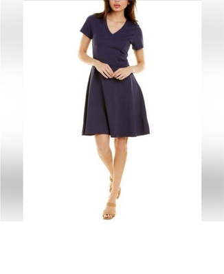 #ad #ad Draper James Navy Ponte V Neck Dress Size M $33.99