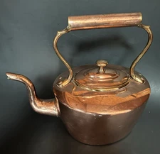 Antique English Copper & Brass Tea Kettle