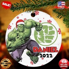 Personalized Hulk Christmas Ornament, Marvel Christmas Ceramic Ornament Gifts