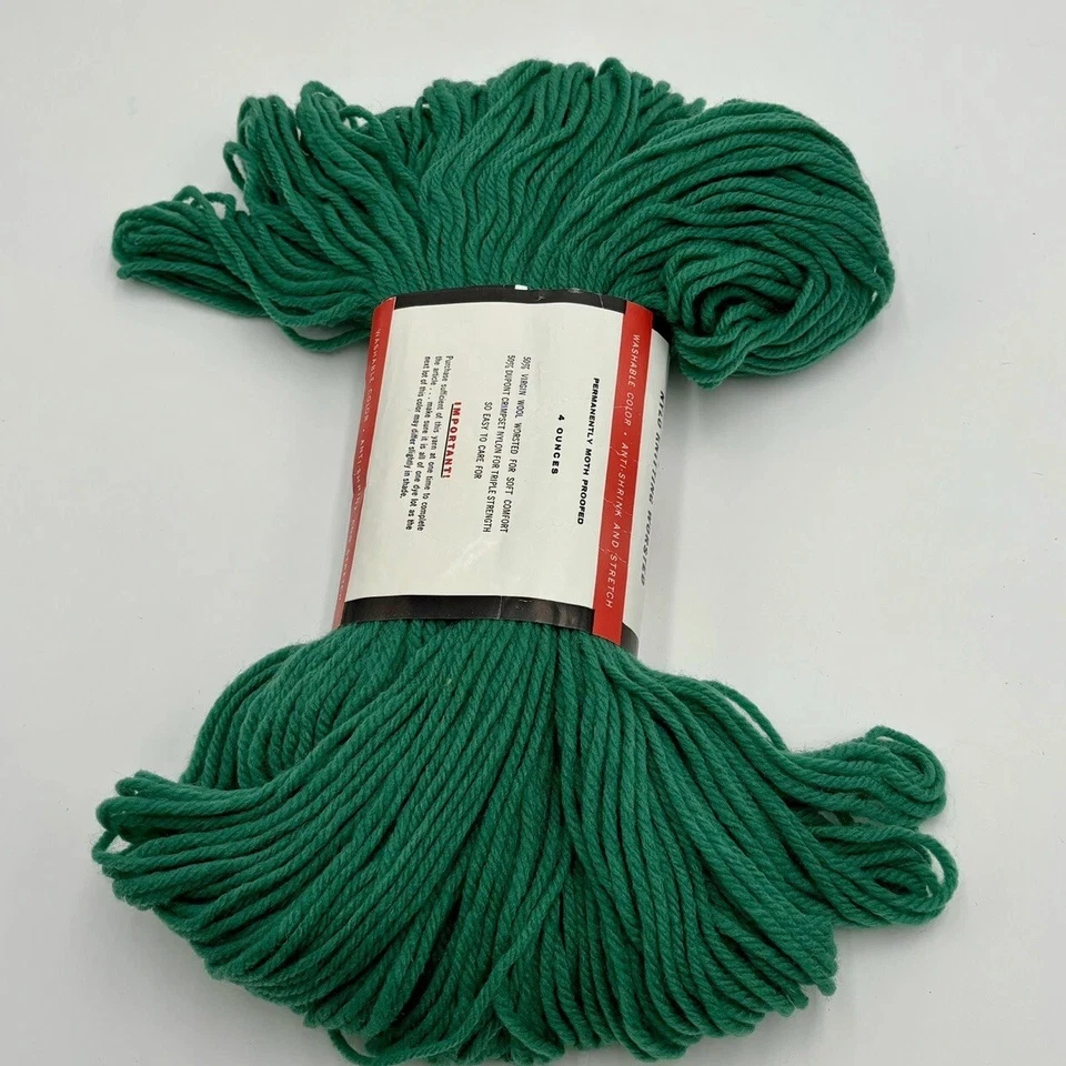 Hilo de lana virgen Bernat 50/50 Nylo 4 oz madeja color verde mirto 5280 antiencogimiento Foto 3 de 4