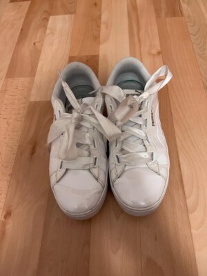 PUMA Vikky Platform Ribbon Damen Plateau Sneaker Leder weiß