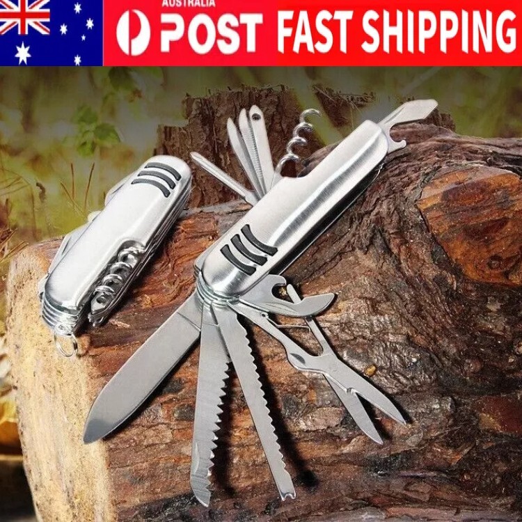 Au Survival Multi Purpose Folding Pocket Knife Stainless Steel Tool