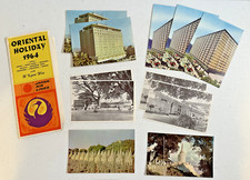Vintage 11 postcard lot Hong Kong Taiwan Clark Air Base Burma hotels unused 60s?