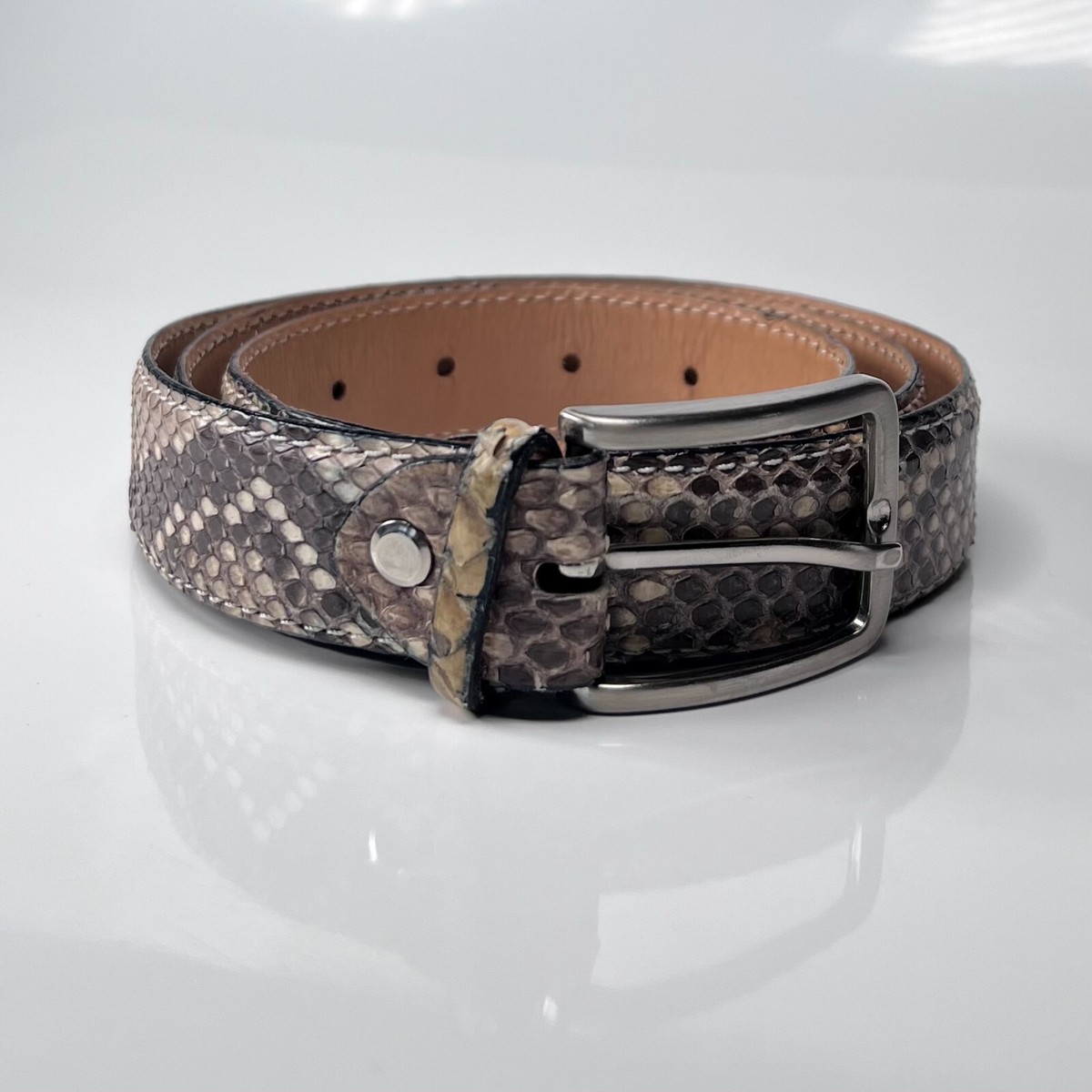 Bracelet En Vrai Python Noir 18/16mm - Fait Main En Italie - Neuf Sans étiquette