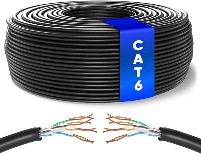 50m Bulk Cat 6 Cat6 High Speed LAN Ethernet Internet Netzwerkkabel 1 Gbp 250 MHz