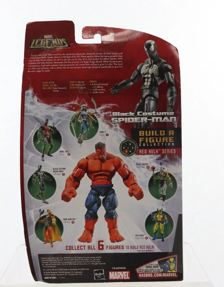 Marvel Legends Black Costume Spider-Man Build a figure Red Hulk brand new Target - Image 4 of 4