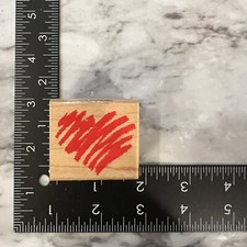 Hero Arts Scribble Heart C080 Love Valentines Wood Mounted Rubber Stamp