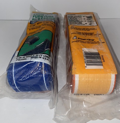 Frost King Lawn Furniture Chair Webbing 2 New Packs NOS Blue/White & Peach/White - Picture 6 of 6