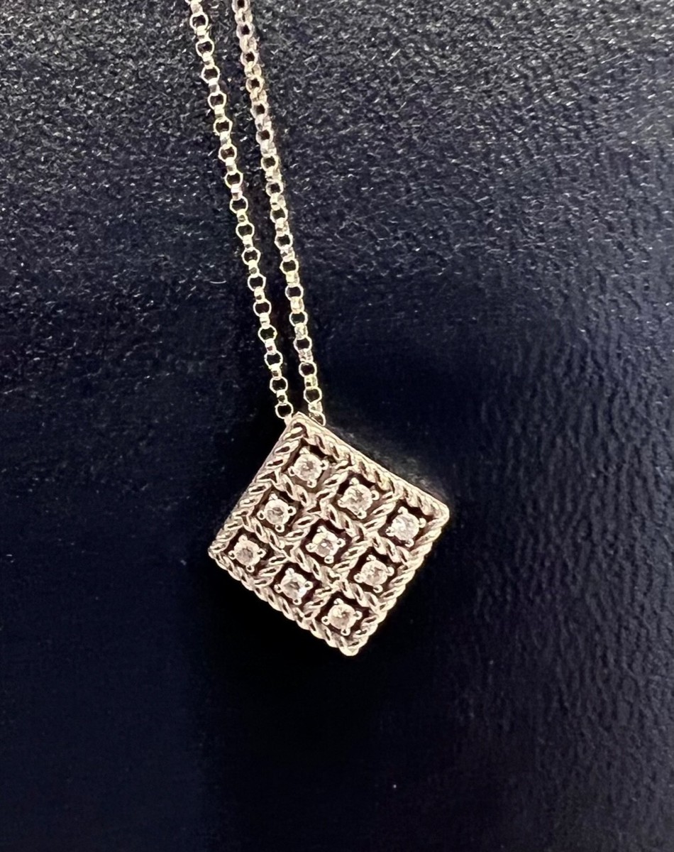 Roberto Coin 18K White gold Necklace With Diamonds, Byzantine