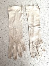 Vtg Cream Leather Long Gloves Lionel Le Grand France Size 7 1/4 I Magnin  Co