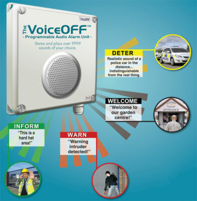 VOICE OFF PIR SENSOR AKTIVIERT EINDRINGLING/ABSCHRECKUNG AUDIO ALARM ALARM SYSTEM