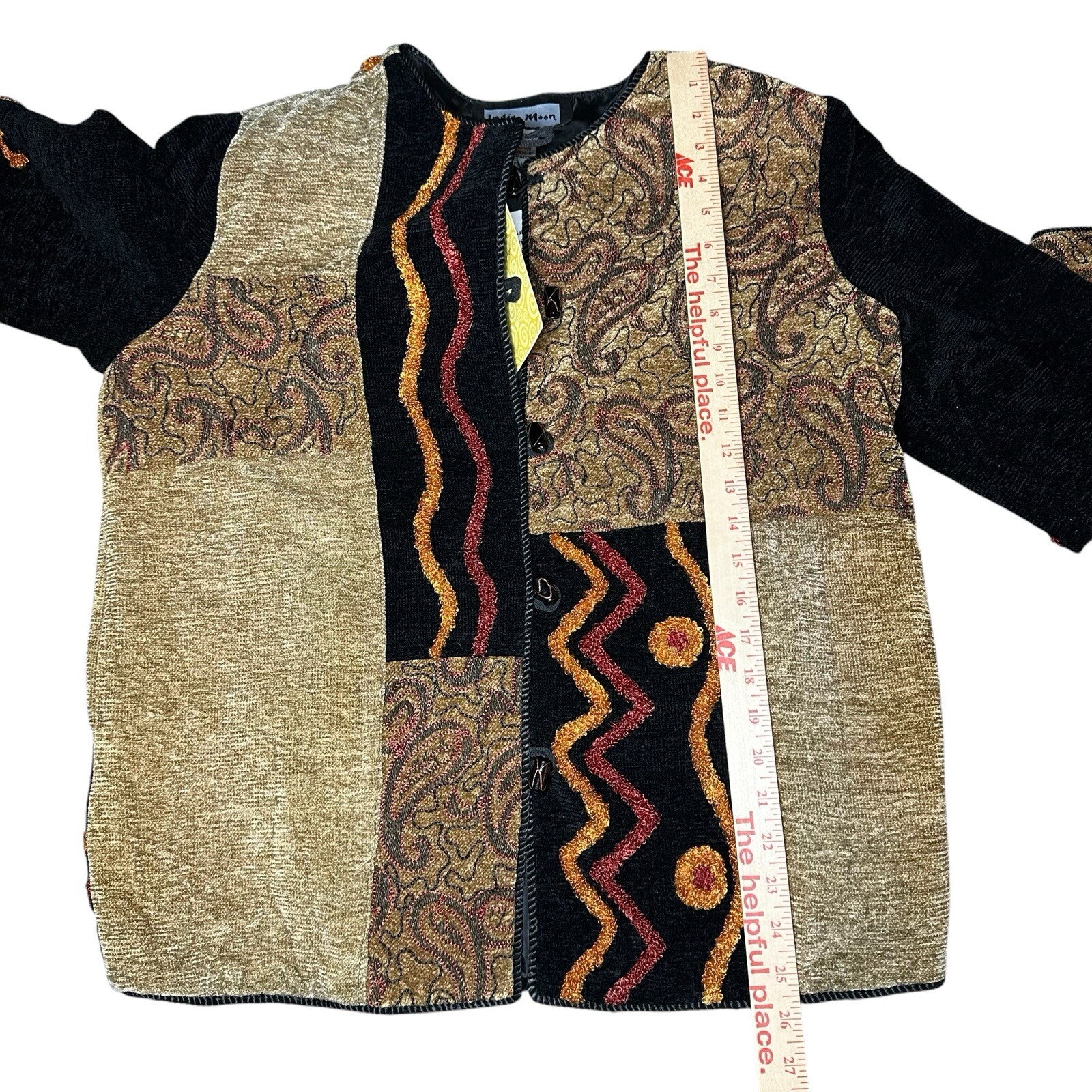 Indigo Moon S Jacket Patchwork Artisan Boho Mixed… - image 10