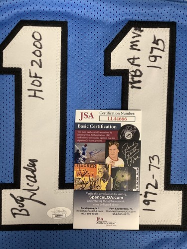 Bob McAdoo Signed Jersey #11 Basketball Buffalo Braves Autograph STATS HOF JSA 2 - Picture 4 of 5
