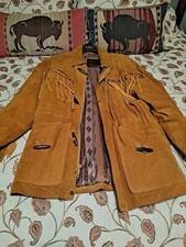    AMERICAN INDIAN   STYLE SUEDE FRINGED JACKET SUPER COOL LOOKING