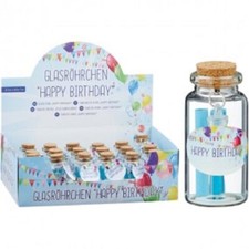 CEPEWA Kleine Glasröhrchen Happy Birthday Ø...