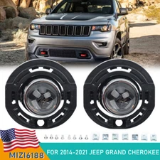 Pair Front Bumper Fog Lights Clear For 2014-2021 Jeep Grand Cherokee Lamps Set