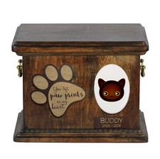 Havana Brown - urn for cat ashes, personalized urn with engraving, commemorative