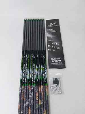 12pk Carbon Express Pile Driver Hunter 450 Uncut Shafts w/ Inserts: T1320 NEW
