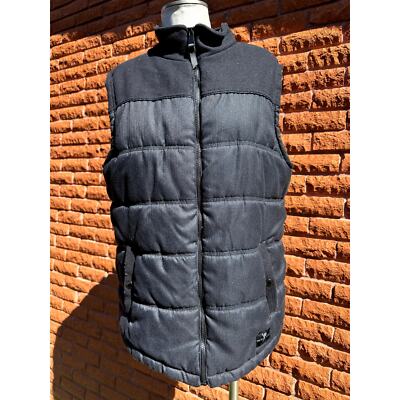 Mark Ecko cut and sew puffer vest black and gray men's XL 