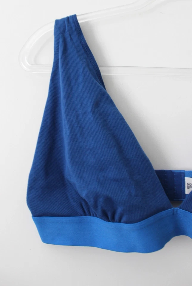 Sujetador No Boundaries para mujer mezcla de algodón acanalado sin aros azul multitalla nuevo con etiquetas Foto 4 de 4